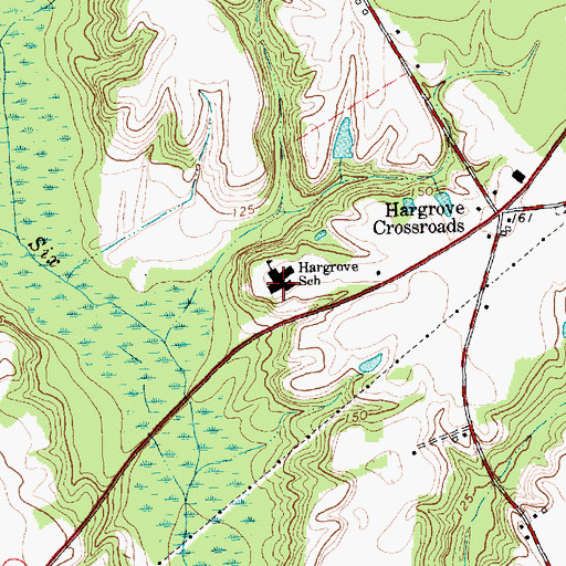 Topographic Map of Hargrove School, NC
