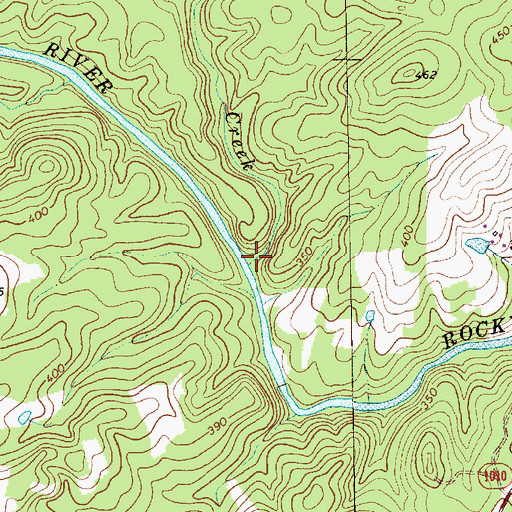Topographic Map of Harlands Creek, NC