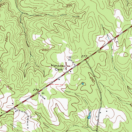 Topographic Map of Harper Cemetery, NC