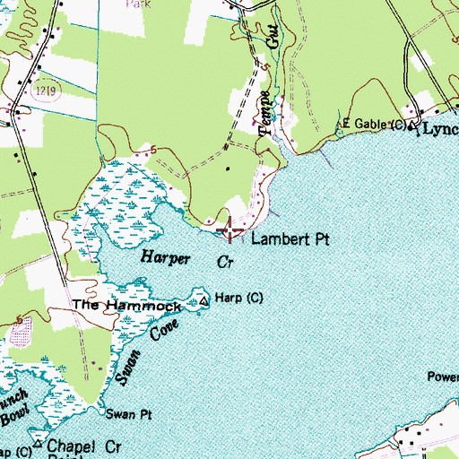 Topographic Map of Harper Creek, NC