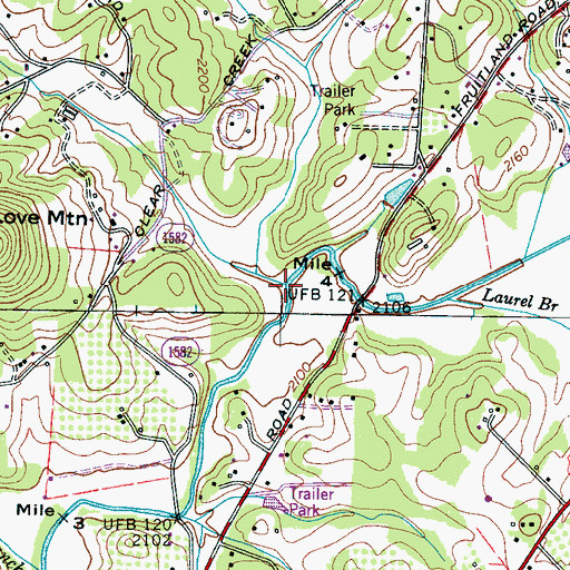 Topographic Map of Harper Creek, NC
