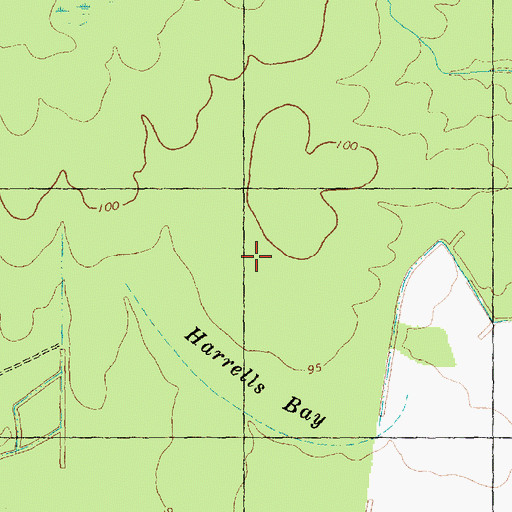 Topographic Map of Harrells Bay, NC