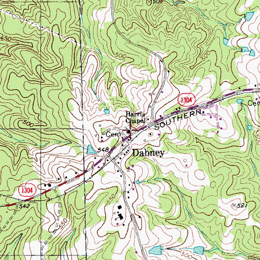 Topographic Map of Harris Chapel, NC