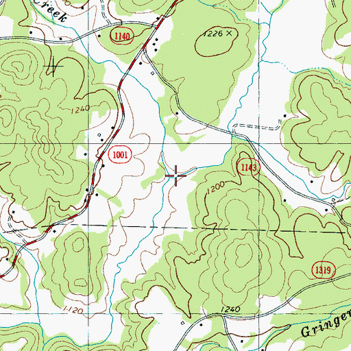 Topographic Map of Harris Creek, NC