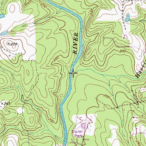 Topographic Map of Harris Creek, NC