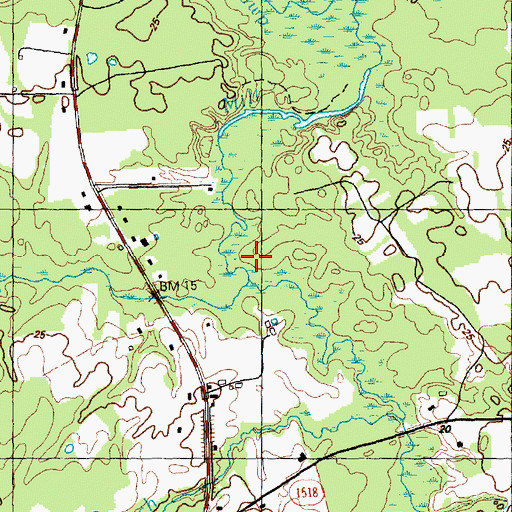 Topographic Map of Harris Swamp, NC