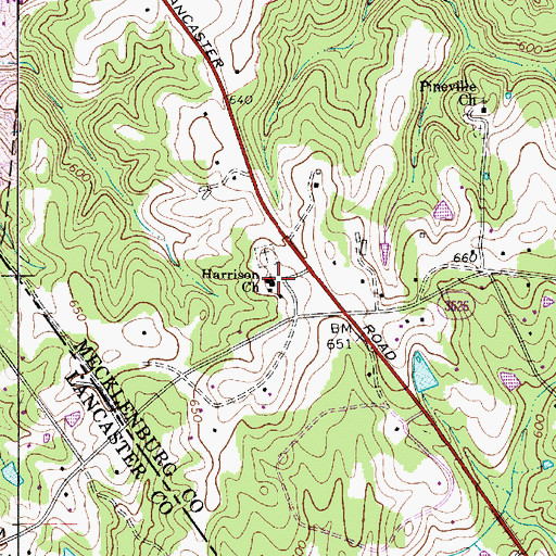 Topographic Map of Harrison Church, NC