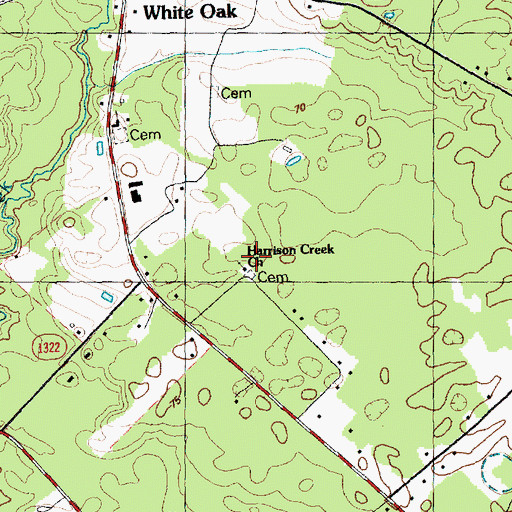 Topographic Map of Harrison Creek Church, NC
