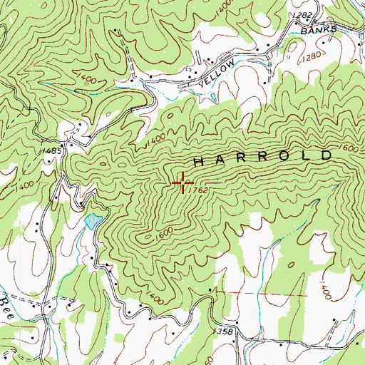 Topographic Map of Harrold Mountain, NC
