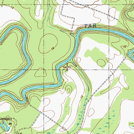 Topographic Map of Harts Mill Run, NC