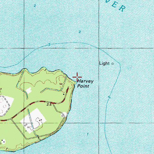 Topographic Map of Harvey Point, NC