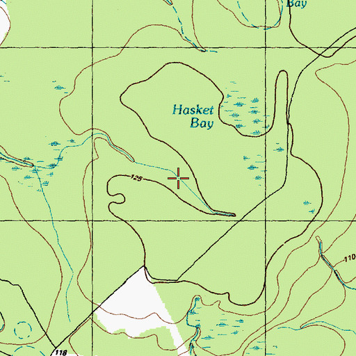 Topographic Map of Hasket Bay, NC