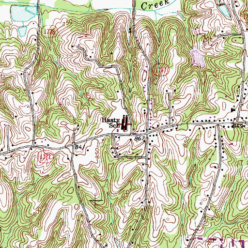 Topographic Map of Hasty Elementary School, NC