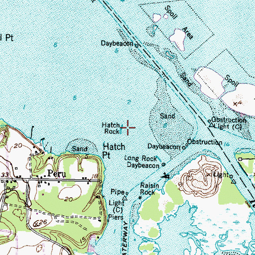 Topographic Map of Hatch Rock, NC
