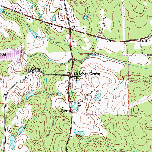 Topographic Map of Hatchet Grove Church, NC