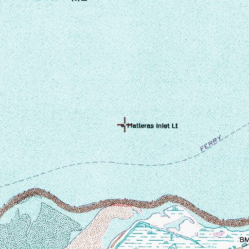 Topographic Map of Hatteras Inlet Light, NC