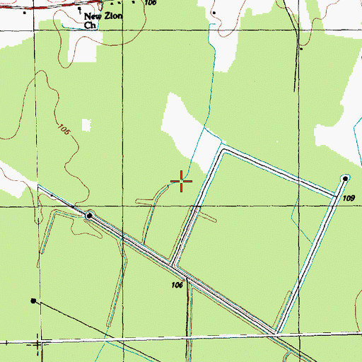 Topographic Map of Hattock Bay, NC