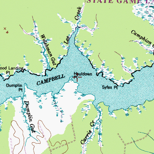 Topographic Map of Hauldown Point, NC