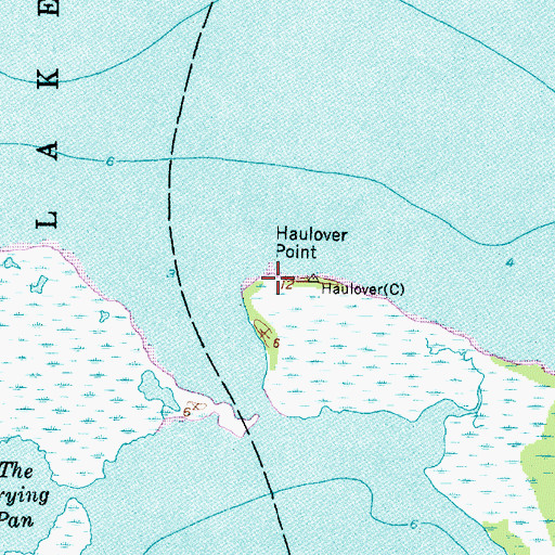 Topographic Map of Haulover Point, NC