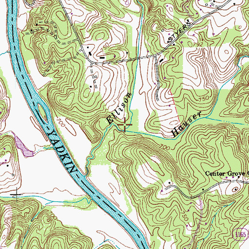Topographic Map of Hauser Creek, NC