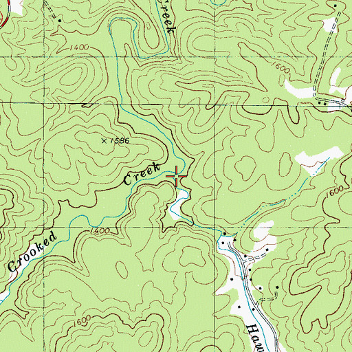 Topographic Map of Haw Branch, NC