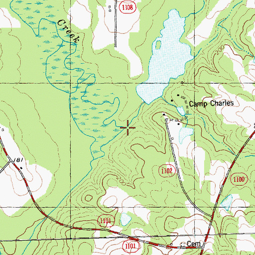 Topographic Map of Haw Branch, NC