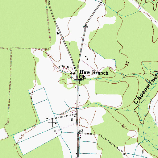 Topographic Map of Haw Branch Church, NC
