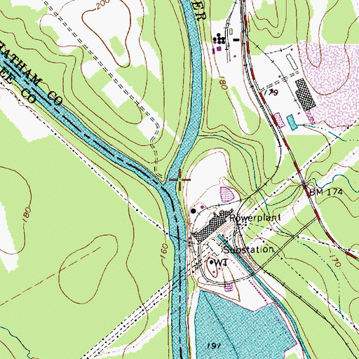 Topographic Map of Haw River, NC