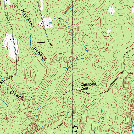 Topographic Map of Hawkins Branch, NC