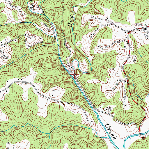 Topographic Map of Hay Meadow Creek, NC