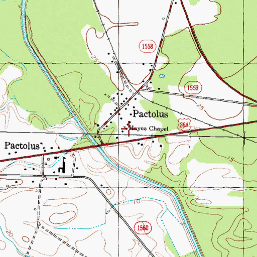 Topographic Map of Hayes Chapel, NC
