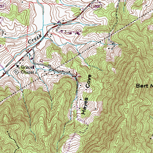 Topographic Map of Hayes Cove, NC