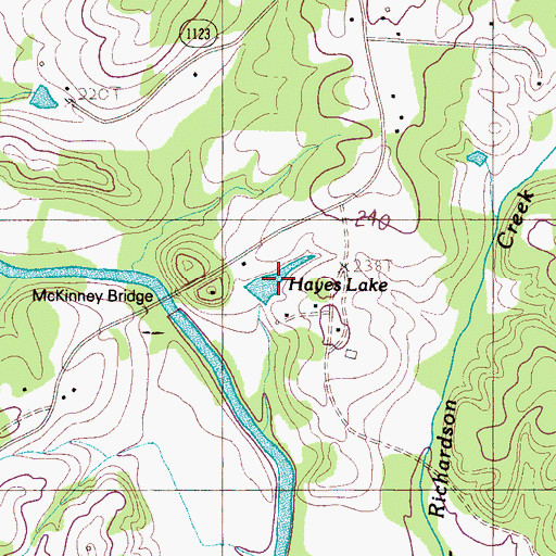 Topographic Map of Hayes Lake, NC