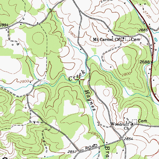 Topographic Map of Haynes Branch, NC