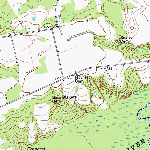 Topographic Map of Haynes Cemetery, NC