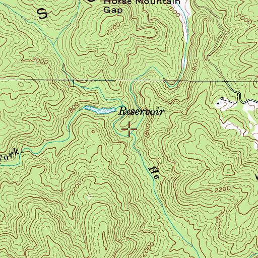 Topographic Map of He Creek, NC
