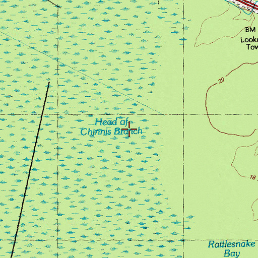 Topographic Map of Head of Chinnis Branch, NC