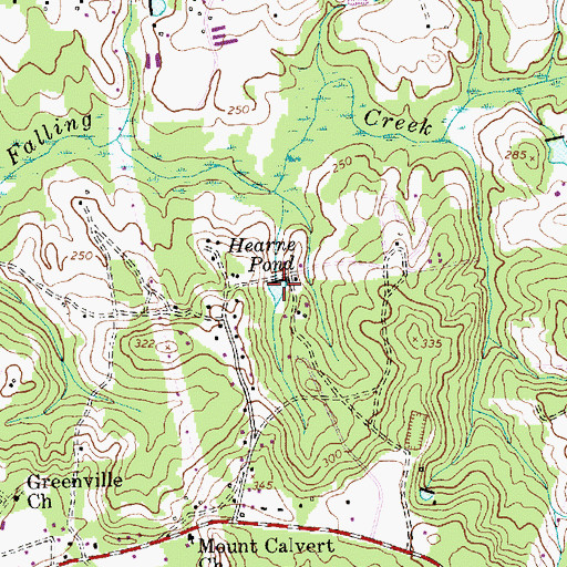 Topographic Map of Hearne Pond, NC