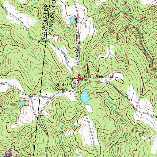 Topographic Map of Heath Memorial Church, NC