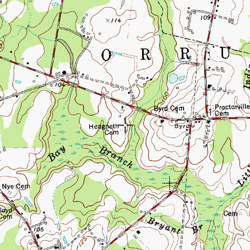 Topographic Map of Hedgpeth Cemetery, NC