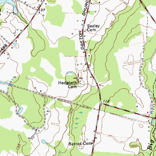 Topographic Map of Hedgpeth Cemetery, NC