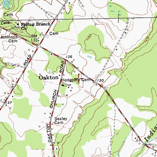 Topographic Map of Hedgpeth Cemetery, NC