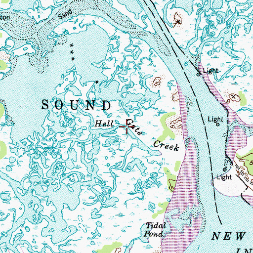 Topographic Map of Hell Gate Creek, NC