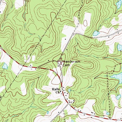 Topographic Map of Henderson Cemetery, NC