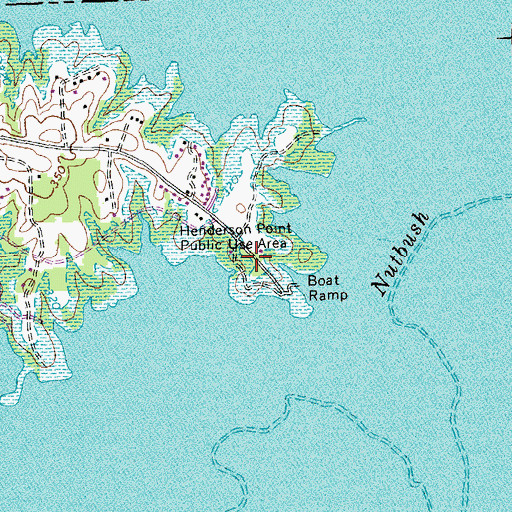 Topographic Map of Henderson Point Public Use Area, NC