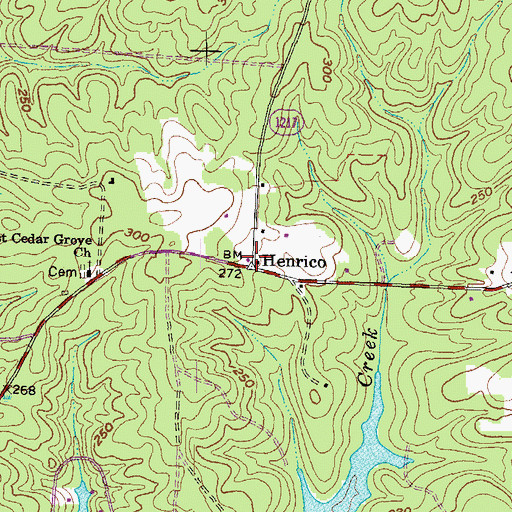 Topographic Map of Henrico, NC