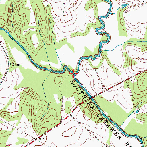 Topographic Map of Henry Fork, NC