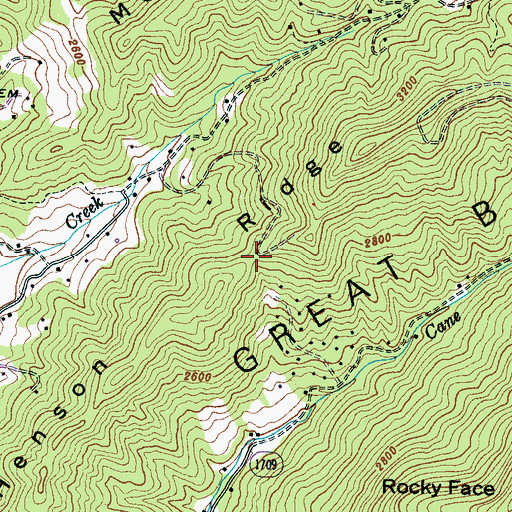 Topographic Map of Henson Ridge, NC