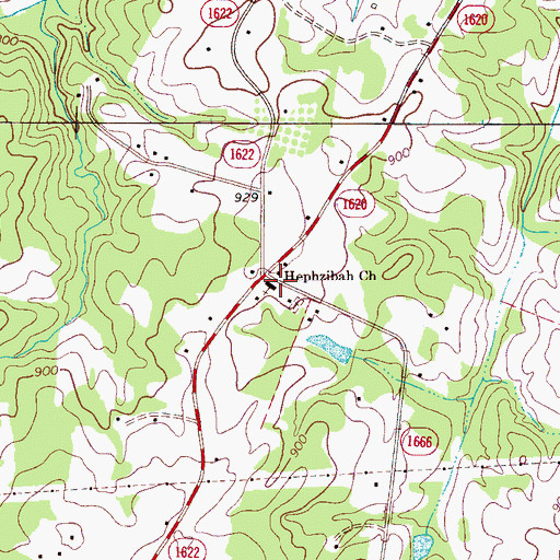 Topographic Map of Hephzibah Church, NC
