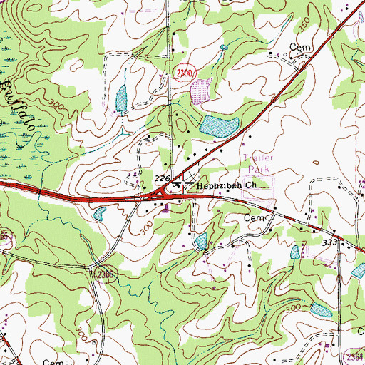 Topographic Map of Hephzibah Church, NC